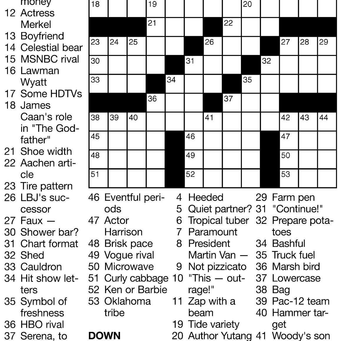 Crossword Puzzle - Week of October 11, 2024